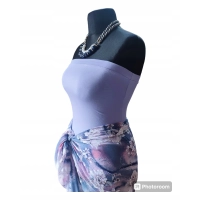 Krótki top damski plażowy Bluzka bez ramiączek - lawenda