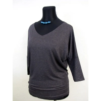 Tunika Aline kimono z dekoltem grafitowa + srebrny brokat