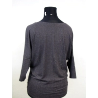 Tunika Aline kimono z dekoltem grafitowa + srebrny brokat