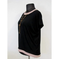 Bluzka Alison z dłuższym tyłem i brokatowym wykończeniem