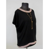 Bluzka Alison z dłuższym tyłem i brokatowym wykończeniem