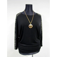 Tunika kimono z połyskującymi złotem lampasami