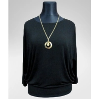 Bluzka Eveline - dla puszystej luźny fason oversize czarna