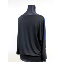 Bluzka kimono czarna + pudrowe róże