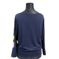 Bluzka kimono granatowa + pudrowe róże