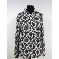 Elegancka bluzka koszulowa z czarno/ białym wzorem