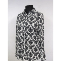 Elegancka bluzka koszulowa z czarno/ białym wzorem