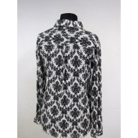 Elegancka bluzka koszulowa z czarno/ białym wzorem