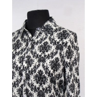 Elegancka bluzka koszulowa z czarno/ białym wzorem