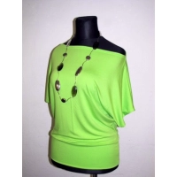 Bluzka Shade z krótkim rękawem typu kimono - limonka