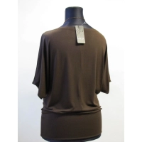 Bluzka Shade maxi kimono dekolt łódka - ciemny brąz