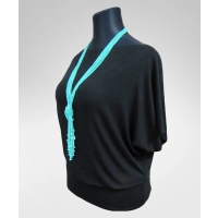 Bluzka Shade maxi kimono dekolt łódka - kolor czarny