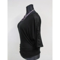 Tunika Bonita z koronką na rękawach 3/4- czarna