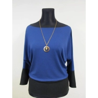 Bluzka Brenda XXL niebiesko/grafitowy sweter kimono