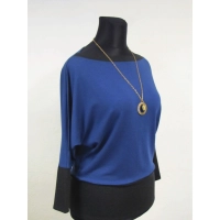 Bluzka Brenda XXL niebiesko/grafitowy sweter kimono