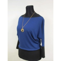 Bluzka Brenda XXL niebiesko/grafitowy sweter kimono