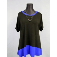 Tunika Cleo rozkloszowana czarno/ chabrowa