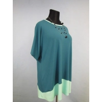 Tunika Cleo XXL rozkloszowana zielono/ miętowa