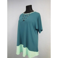 Tunika Cleo XXL rozkloszowana zielono/ miętowa