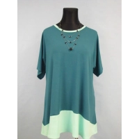 Tunika Cleo XXL rozkloszowana zielono/ miętowa