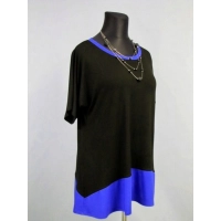 Tunika Cleo rozkloszowana czarno/ chabrowa