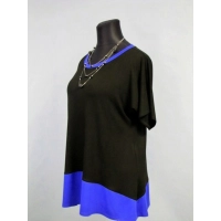 Tunika Cleo rozkloszowana czarno/ chabrowa