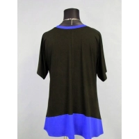 Tunika Cleo rozkloszowana czarno/ chabrowa