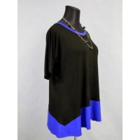 Tunika Cleo rozkloszowana czarno/ chabrowa