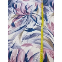 Elastyczna dzianina Jersey - fioletowe i niebieskie piórka