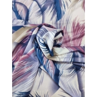 Elastyczna dzianina Jersey - fioletowe i niebieskie piórka