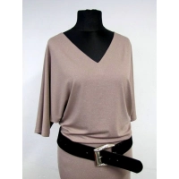 Sukienka Gaja wieczorowa z dekoltem - błyszcząca brokatem