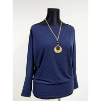 Bluzka Abba sweter kimono ze ściągaczami - ciemny niebieski