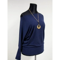 Bluzka Abba sweter kimono ze ściągaczami - ciemny niebieski