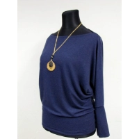 Bluzka Abba sweter kimono ze ściągaczami - ciemny niebieski