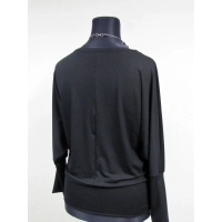 Adelle - luźna bluzka kimono z dekoltem i ściągaczami czarna