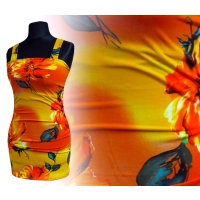 Sukienka plażowa - duże pomarańczowe kwiaty