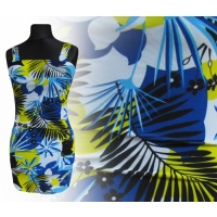 Sukienka plażowa na szelkach - liście paproci