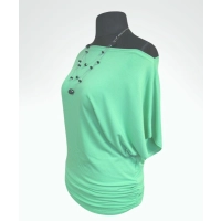 Tunika Nelly kimono z marszczeniami na biodrach - lazurowy