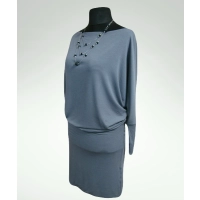 Sukienka Noemi z luźnym rękawem kimono i dekoltem łódka