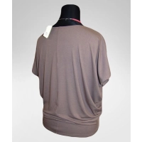 Bluzka Sonia w luźnym stylu oversize krótki rękaw - latte