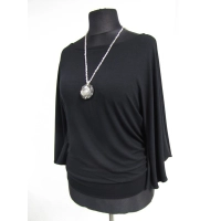 Bluzka wizytowa czarna - rękawy motyle