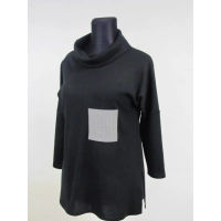 Tunika dresowa z golfem i ozdobną kieszonką