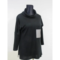 Tunika dresowa z golfem i ozdobną kieszonką