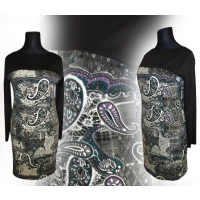 Sukienka ołówkowa z ciepłej dzianiny - orientalny wzór