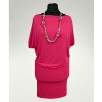 Sportowa sukienka Dajana z krótkim rękawem kimono - amarant