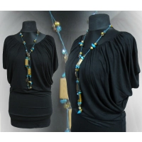 Sukienka Daniela - nietoperz z marszczonym dekoltem