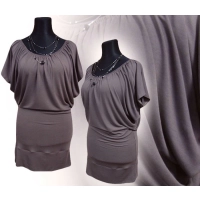 Sukienka Daniela - nietoperz z marszczonym dekoltem