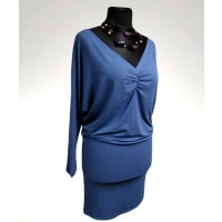 Sukienka Edith XXL nietoperz z dekoltem w szpic