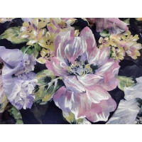 Duża sukienka plażowa - eleganckie PAREO XXL szyfon liliowe kwiaty