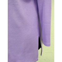 Tunika liliowa z kieszenią z wężowej czarnej eko-skórki
